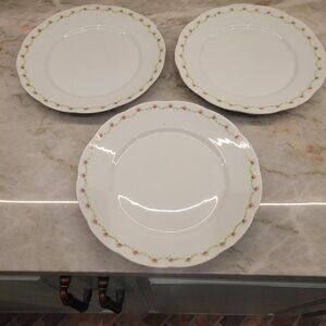 3 Vintage Porcelain Dinner Plates by Victoria Austria